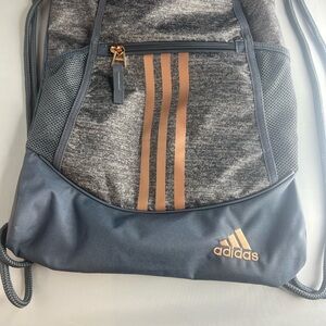 Adidas Alliance II Sackpack, Drawstring Bag Grey Metallic Stripes